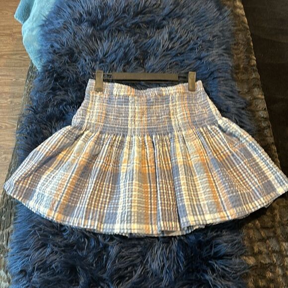 Preppy striped plaid skirt with elastic back - Picture 3 of 3
